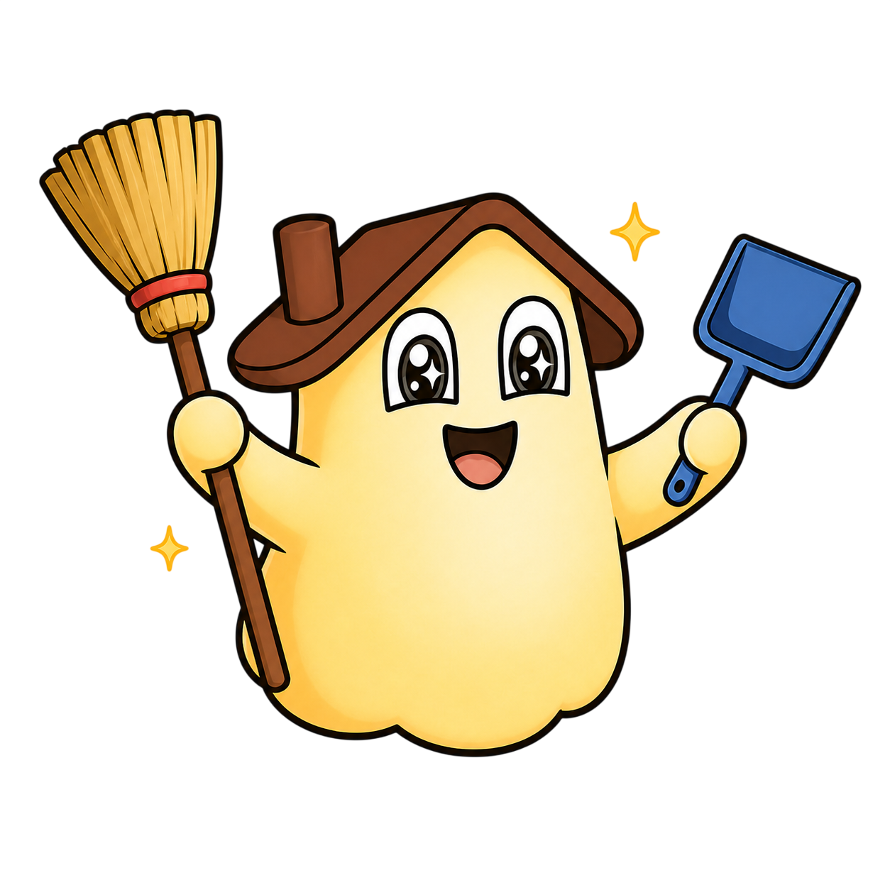 Rumy with broom